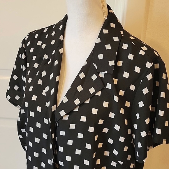 🍃 Black Sacks 5th Avenue blouse shirt top Sz 16 - Picture 2 of 7